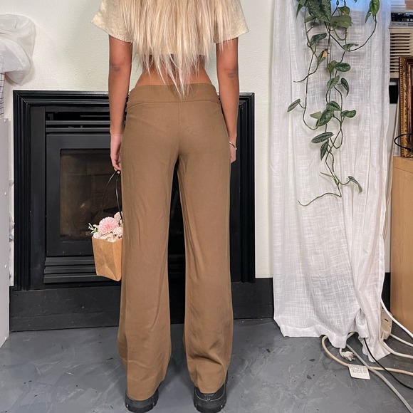 Italian Vintage - Vintage Beige Mid Rise Flare Pants (S) - Picture 8 of 12